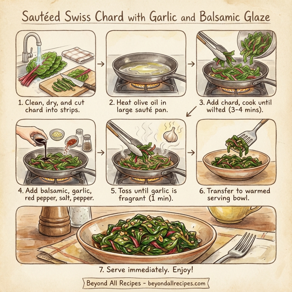 Sautéed Swiss Chard with Garlic and Balsamic Glaze instructions