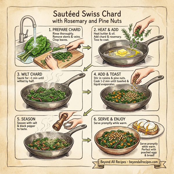 Sautéed Swiss Chard with Rosemary and Pine Nuts instructions