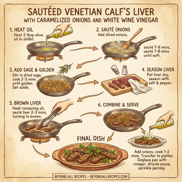 Sautéed Venetian Calf's Liver with Caramelized Onions and White Wine Vinegar instructions