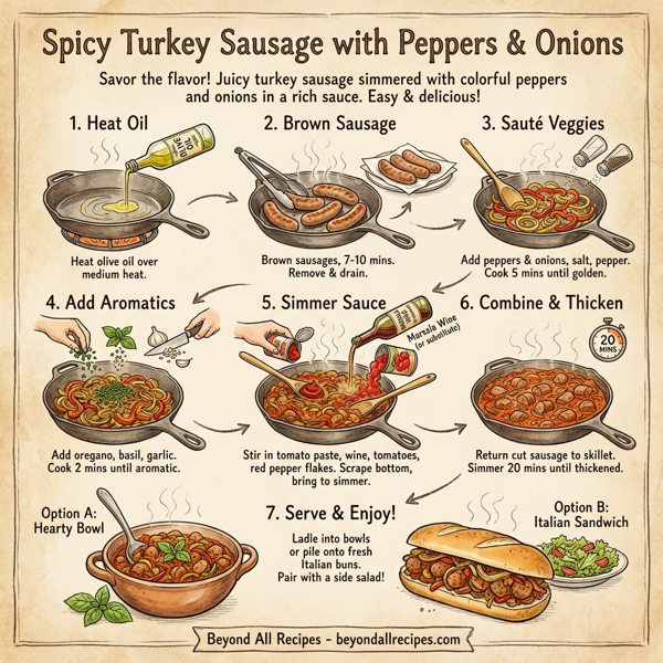 Savor the Flavor: Spicy Turkey Sausage with Peppers and Onions instructions