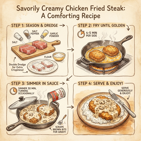 Savorily Creamy Chicken Fried Steak instructions