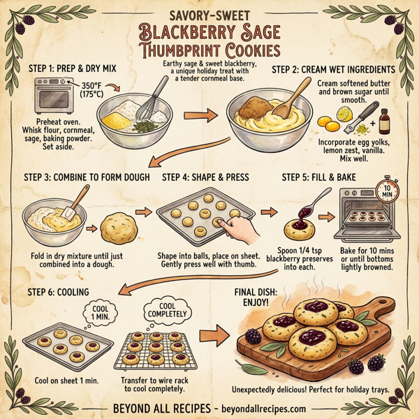 Savory-Sweet Blackberry Sage Thumbprint Cookies instructions
