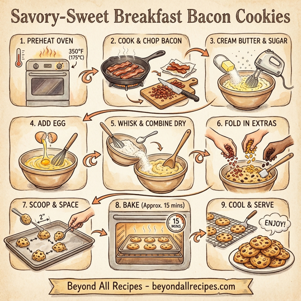 Savory-Sweet Breakfast Bacon Cookies instructions