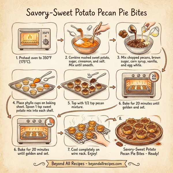 Savory-Sweet Potato Pecan Pie Bites instructions