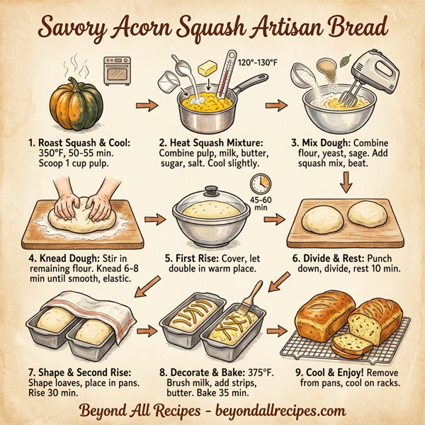 Savory Acorn Squash Artisan Bread instructions