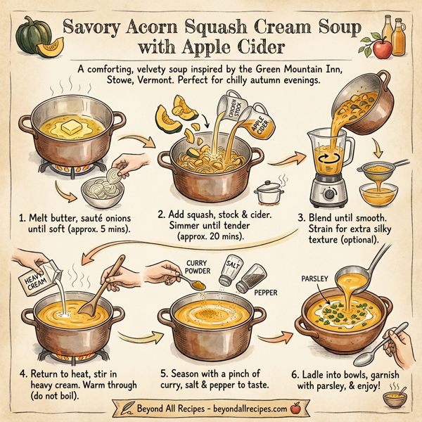 Savory Acorn Squash Cream Soup with Apple Cider instructions