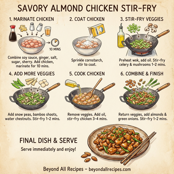 Savory Almond Chicken Stir-Fry instructions