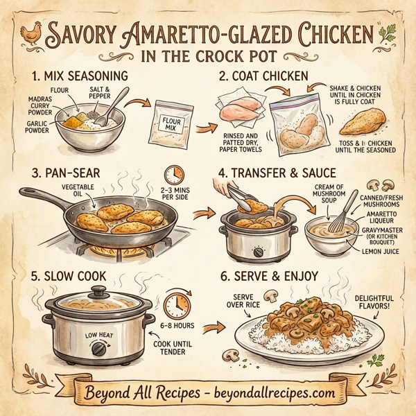 Savory Amaretto-Glazed Chicken in the Crock Pot instructions