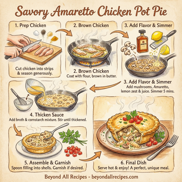 Savory Amaretto Chicken Pot Pie instructions