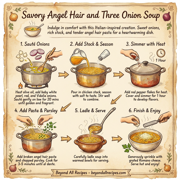 Savory Angel Hair and Three Onion Soup instructions