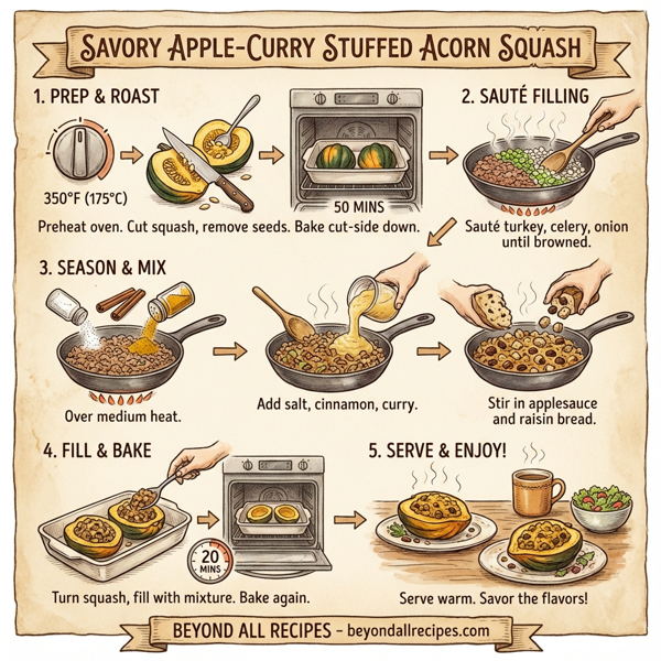 Savory Apple-Curry Stuffed Acorn Squash instructions