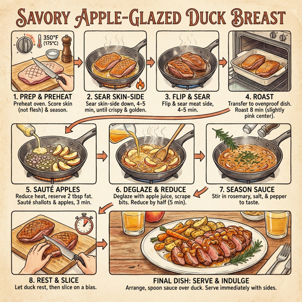 Savory Apple-Glazed Duck Breast instructions