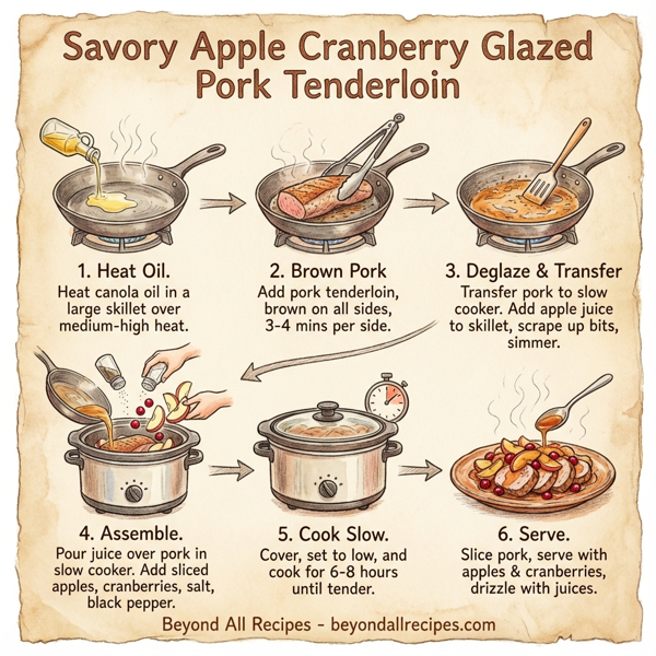 Savory Apple Cranberry Glazed Pork Tenderloin instructions