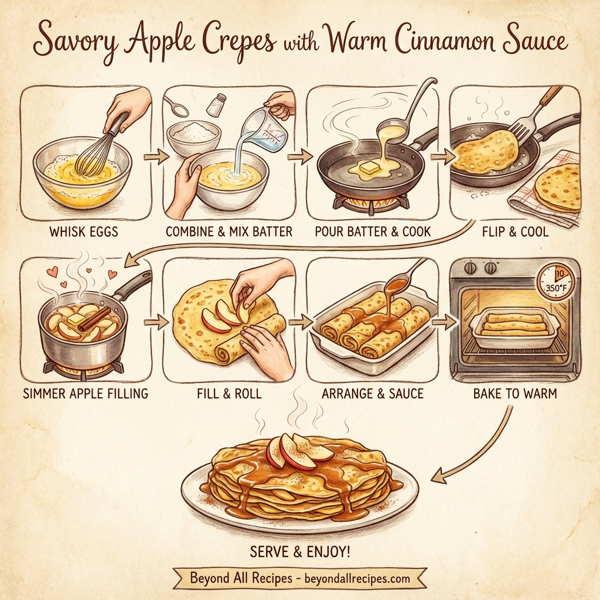 Savory Apple Crepes with Warm Cinnamon Sauce instructions