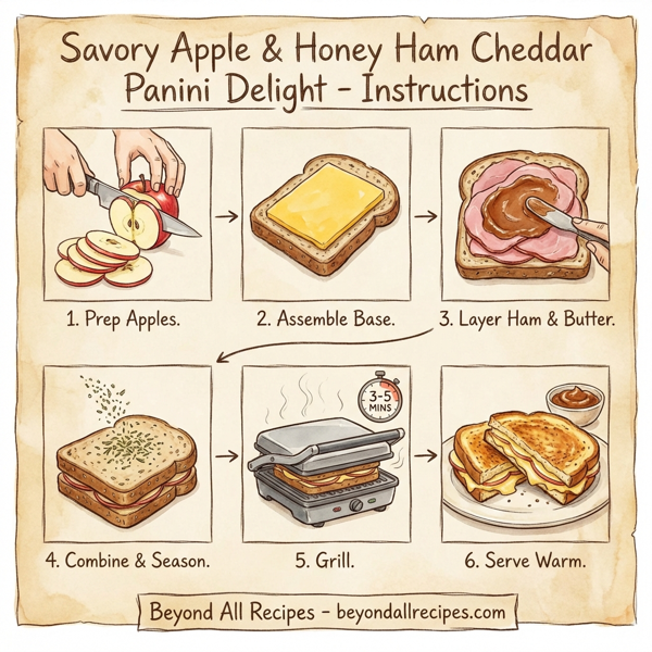 Savory Apple & Honey Ham Cheddar Panini Delight instructions