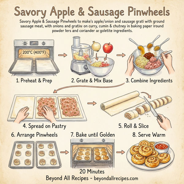 Savory Apple & Sausage Pinwheels instructions