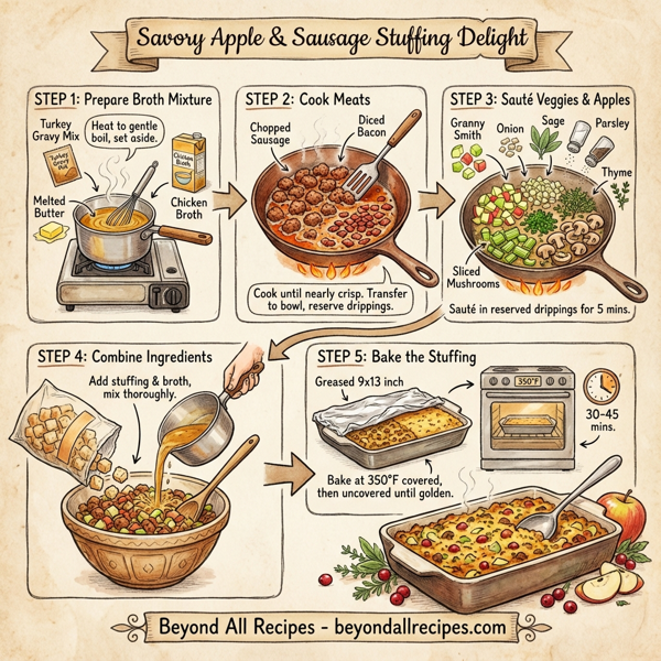 Savory Apple & Sausage Stuffing Delight instructions