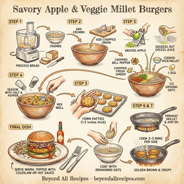 Savory Apple & Veggie Millet Burgers instructions