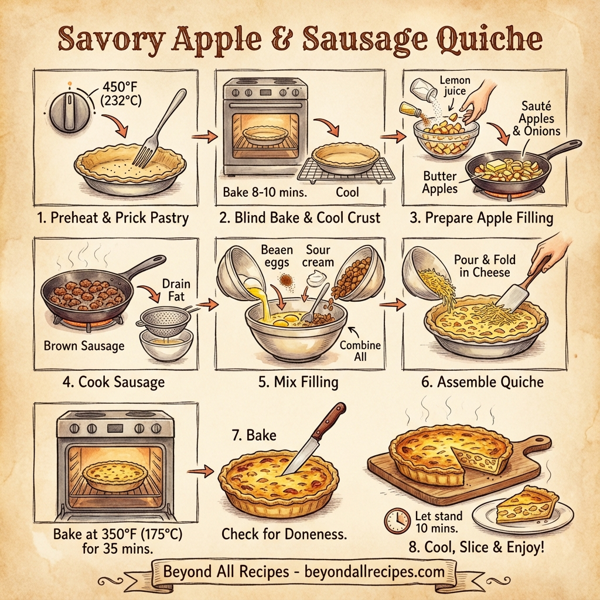 Savory Apple and Sausage Quiche instructions