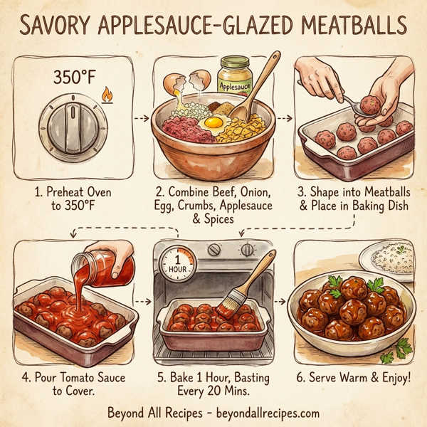 Savory Applesauce-Glazed Meatballs instructions