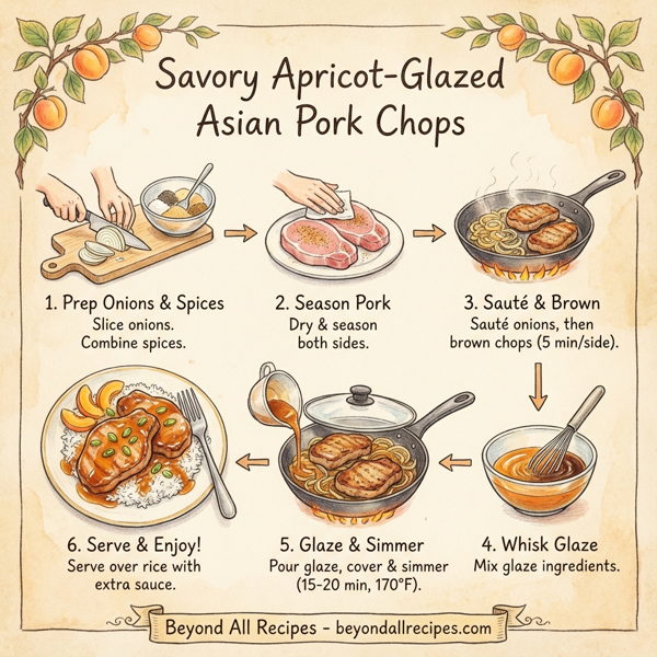 Savory Apricot-Glazed Asian Pork Chops instructions