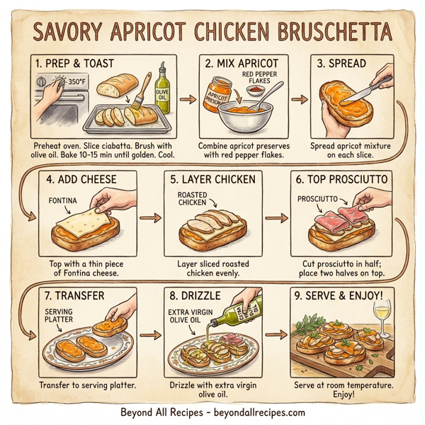 Savory Apricot Chicken Bruschetta instructions