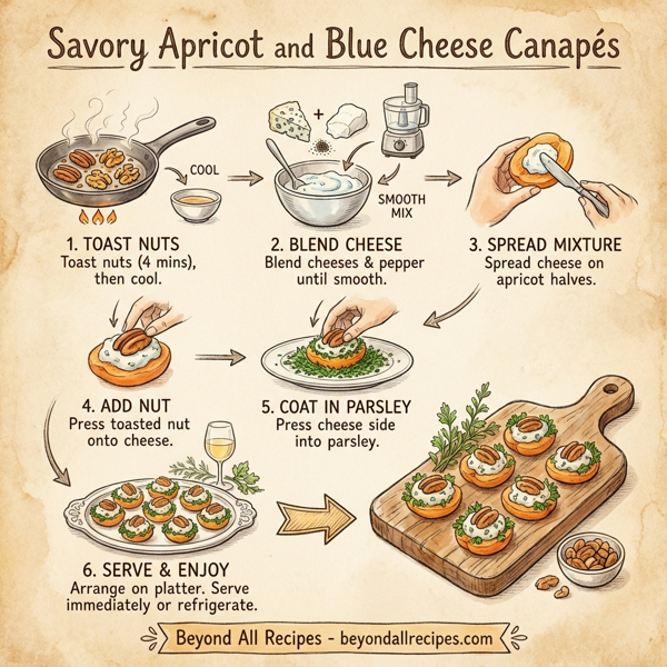 Savory Apricot and Blue Cheese Canapés instructions