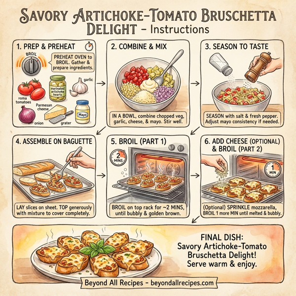 Savory Artichoke-Tomato Bruschetta Delight instructions