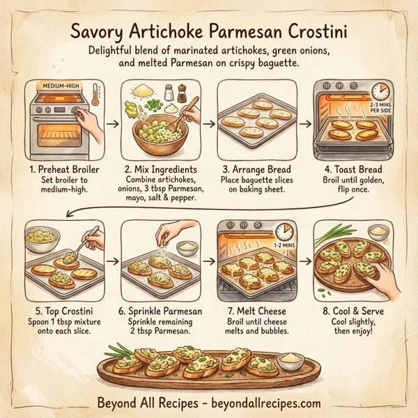 Savory Artichoke Parmesan Crostini instructions