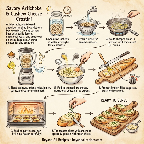Savory Artichoke & Cashew Cheeze Crostini instructions