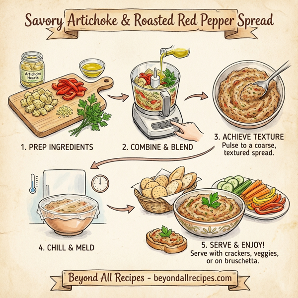 Savory Artichoke & Roasted Red Pepper Spread instructions