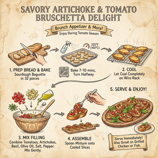 Savory Artichoke & Tomato Bruschetta Delight instructions