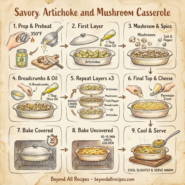 Savory Artichoke and Mushroom Casserole instructions