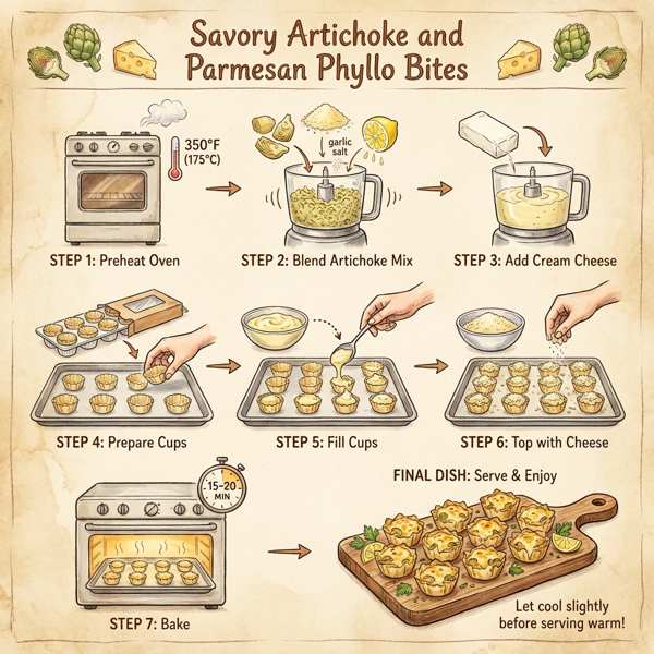 Savory Artichoke and Parmesan Phyllo Bites instructions