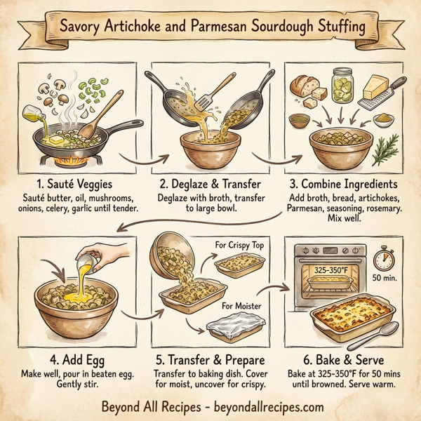 Savory Artichoke and Parmesan Sourdough Stuffing instructions