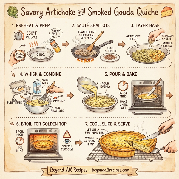 Savory Artichoke and Smoked Gouda Quiche instructions