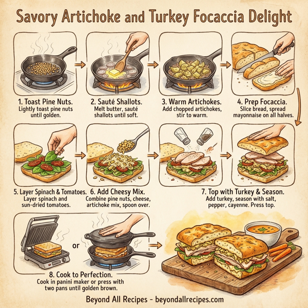 Savory Artichoke and Turkey Focaccia Delight instructions