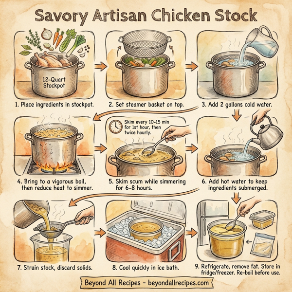 Savory Artisan Chicken Stock instructions