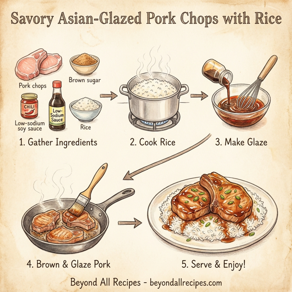 Savory Asian-Glazed Pork Chops with Rice instructions