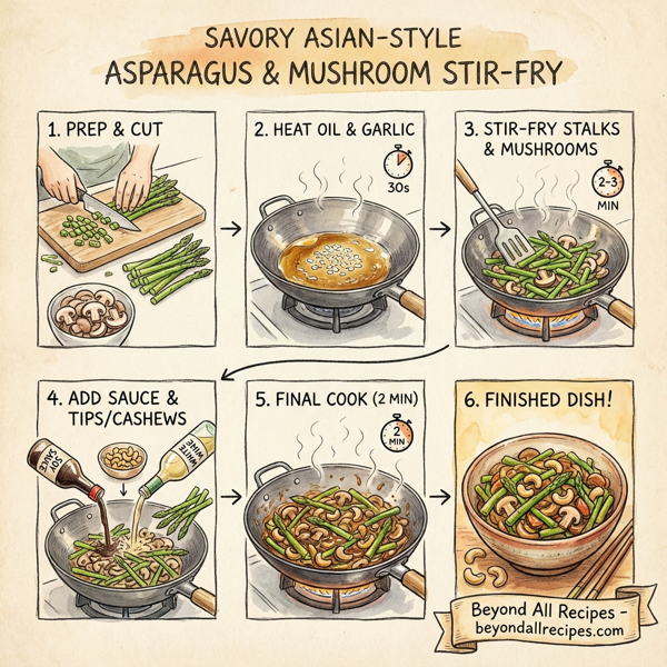 Savory Asian-Style Asparagus and Mushroom Stir-Fry instructions