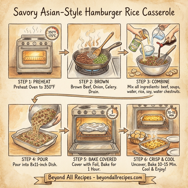 Savory Asian-Style Hamburger Rice Casserole instructions