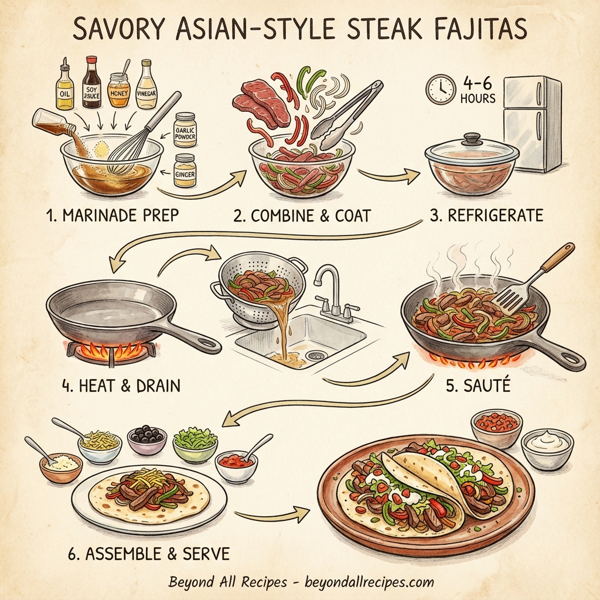 Savory Asian-Style Steak Fajitas instructions