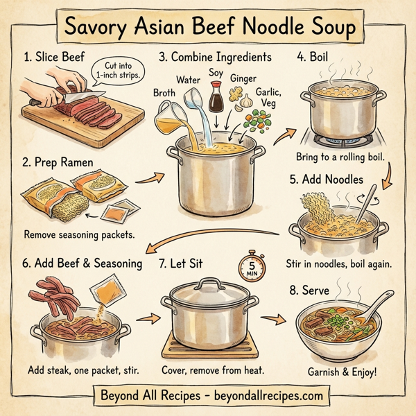 Savory Asian Beef Noodle Soup instructions