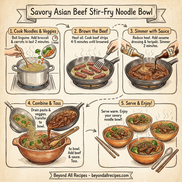 Savory Asian Beef Stir-Fry Noodle Bowl instructions