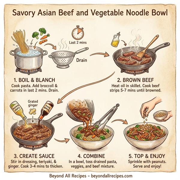 Savory Asian Beef and Vegetable Noodle Bowl instructions