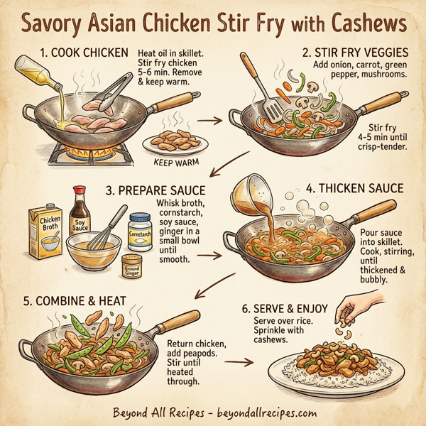 Savory Asian Chicken Stir Fry with Cashews instructions
