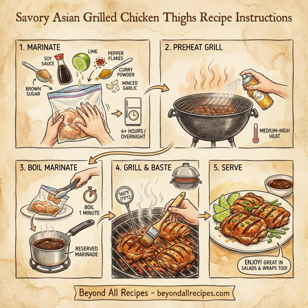 Savory Asian Grilled Chicken Thighs instructions