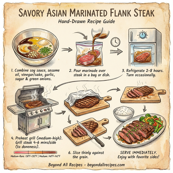 Savory Asian Marinated Flank Steak instructions