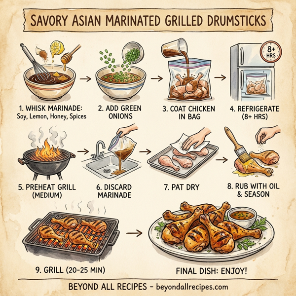 Savory Asian Marinated Grilled Drumsticks instructions