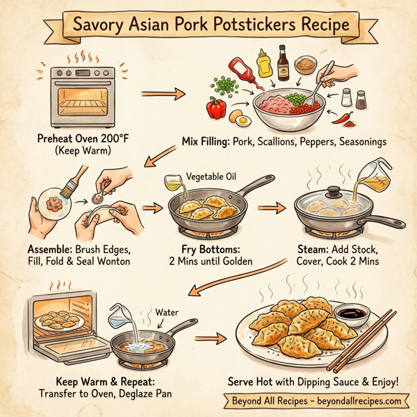 Savory Asian Pork Potstickers instructions
